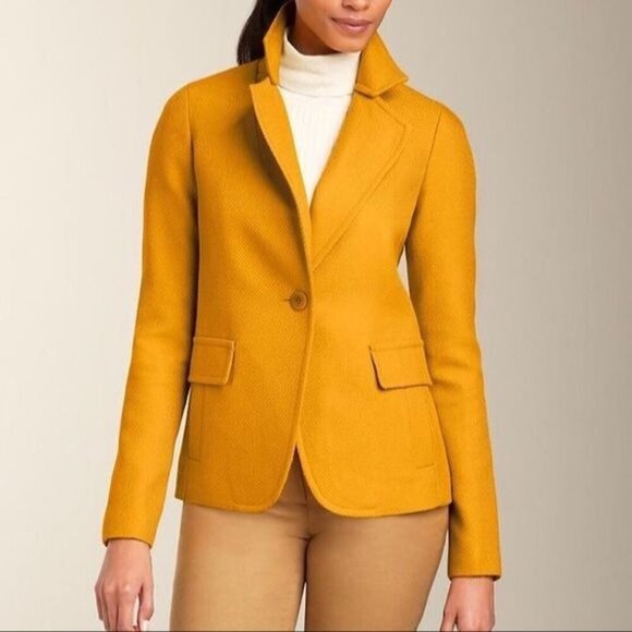 Talbots Plush Twill Jacket in English Mustard Womens Size 8 Petite Preppy Casual - Picture 1 of 10